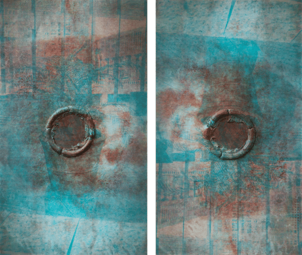 二連画：Sub Anaglyph (テーブルヤシ）